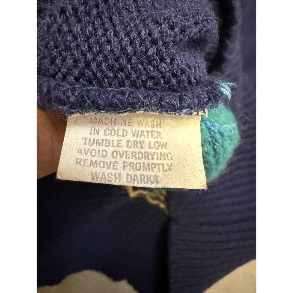 Wrangler Knit Sweater Vest Size S Acrylic Crew Neck Multicolor 80s 90s Vintage - Picture 5 of 6